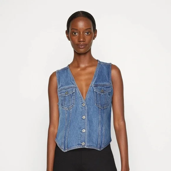 Abercrombie & Fitch Denim Vest Top Size Small - Picture 1 of 6